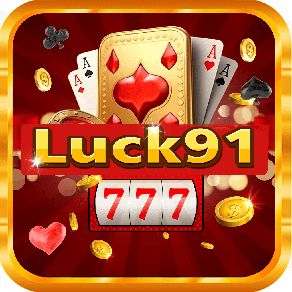 Lucky 91 official app icon: gold Luck91 logo with 777 on deep red